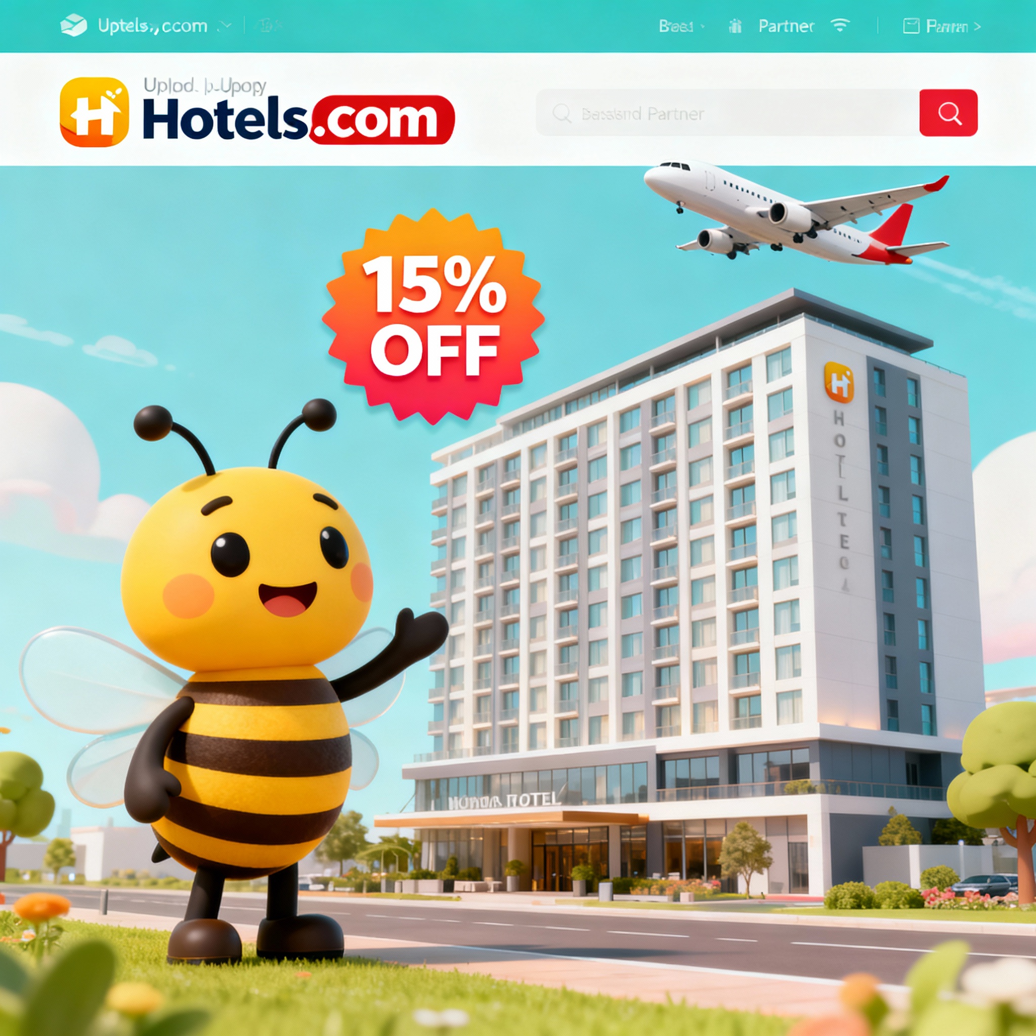 Save 15% on airport hotel bookings with Hotels.com!